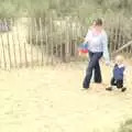 Isobel and Fred on the sand, A Trip to Walberswick, Suffolk - 12th September 2010