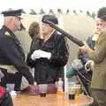 Waving a gun around, A 1940s Steam Weekend, Holt and Sheringham, Norfolk - 18th September 2010