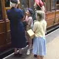 Evacuee girls on the platforn, A 1940s Steam Weekend, Holt and Sheringham, Norfolk - 18th September 2010