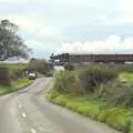 The train heads over a bridge, A 1940s Steam Weekend, Holt and Sheringham, Norfolk - 18th September 2010