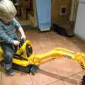 Fred tries his digger out, A Bit of Ploughs to Propellors, Rougham Airfield, Suffolk - 3rd October 2010