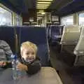 Isobel and Fred on the train, Norwich By Train, Norfolk - 16th October 2010