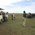 Picnic over, Will shakes out the blanket, Maasai Mara Safari and a Maasai Village, Ololaimutia, Kenya - 5th November 2010