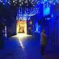 Outside Amandines in the blue-lit Norfolk Yard, Apple Pressing and Amandine's Jazz, Diss, Norfolk - 21st November 2010