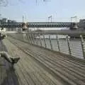 A lone dude sits over the Liffey at Eden Quay, A Week in Monkstown, County Dublin, Ireland - 1st March 2011