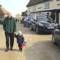 Grandad and Fred pass the Walberswick Bell Inn, A Trip To The Coast, Walberswick, Suffolk - 20th March 2011