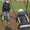 On the swings, A Trip To The Coast, Walberswick, Suffolk - 20th March 2011