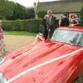 Rob outside the Jag, Rob and Wilma's Wedding, Thornham and Thrandeston, Suffolk - 6th August 2011