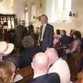 Rob looks up at the gallery, Rob and Wilma's Wedding, Thornham and Thrandeston, Suffolk - 6th August 2011