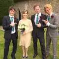 Wilma and The Boys, before going in to the church, Rob and Wilma's Wedding, Thornham and Thrandeston, Suffolk - 6th August 2011