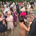 There's a bit crowd outside the church, Rob and Wilma's Wedding, Thornham and Thrandeston, Suffolk - 6th August 2011