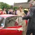 Wilma gets in the Jag, Rob and Wilma's Wedding, Thornham and Thrandeston, Suffolk - 6th August 2011