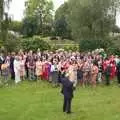 A group photo is prepared, Rob and Wilma's Wedding, Thornham and Thrandeston, Suffolk - 6th August 2011