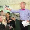 The headmaster admonishes the guests, Rob and Wilma's Wedding, Thornham and Thrandeston, Suffolk - 6th August 2011