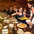 Vegetables are handed out, A Qualcomm Christmas, Christ's College, Cambridge - 8th December 2011