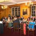 The magician visits the executive table, A Qualcomm Christmas, Christ's College, Cambridge - 8th December 2011