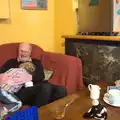 Fred messes around with Grandad in Amandines, The Boy Phil's Leaving Curry, Spice Cottage, Diss - 25th February 2012