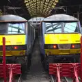 Class 90 locos 90009 and 90006 at Liverpool Street, TouchType does Wagamama, South Bank, London - 6th March 2012