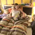 Isobel gets breakfast in bed, courtesy of 'Fred', Walking the Cat, Brome, Suffolk - 19th March 2012