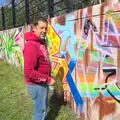 The graffiti artist pauses for a chat, Riverside Graffiti, Ipswich, Suffolk - 1st April 2012