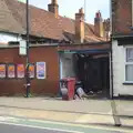 A burned-out garage on Grimwade Street, The Dereliction of Suffolk County Council, Ipswich, Suffolk - 3rd April 2012