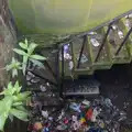 Heavily littered steps down to the basement, The Dereliction of Suffolk County Council, Ipswich, Suffolk - 3rd April 2012