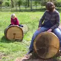 Fred and Isobel on logs, The BBs at BOCM Paul's Pavilion,and a Thornham Walk, Burston and Thornham - 22nd April 2012