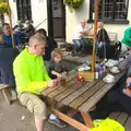 The hardcore group remains at the pub, The BSCC Cycling Weekend, The Swan Inn, Thaxted, Essex - 12th May 2012