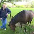 DH hangs out with a horse, The BSCC Cycling Weekend, The Swan Inn, Thaxted, Essex - 12th May 2012