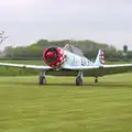 The Harvard heads off for a flight, A Few Hours at Hardwick Airfield, Norfolk - 20th May 2012