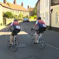 Another pair of cyclists heads through Cley, The BSCC at Needham, and a Birthday By The Sea, Cley, Norfolk - 26th May 2012