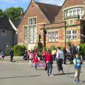 People mill around outside the school, The Queen's Diamond Jubilee Weekend, Eye and Brome, Suffolk - 4th June 2012