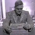 A slate statue of Alan Turing, TouchType does Bletchley Park, Bletchley, Bedfordshire - 20th July 2012