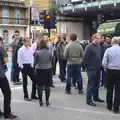 The view towards the railway bridge over SBR, A TouchType Office Fire Drill, Southwark Bridge Road, London - 6th October 2012