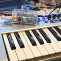 A MIDI keyboard is plugged in to a Raspberry Pi, TouchType Office Life and Pizza, Southwark, London - 20th October 2012