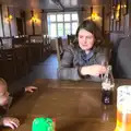 Harry, Isobel and Grandad in the Beaconsfield Arms, Flooding at the King's Bridge, and Lunch at the Beaconsfield Arms, Suffolk - 27th January 2013