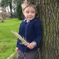 Fred looks cheeky with pampas grass, A Walk around Bressingham Winter Garden, Bressingham, Norfolk - 3rd March 2013