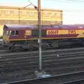 An EWS Class 66, 66149 at Ipswich Goods Junction, Demolition of the Bacon Factory, and Railway Dereliction, Ipswich and London - 5th March 2013