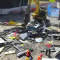 People roam around in the wreckage, The Garage-Eating Monster of Southwark, London - 1st May 2013