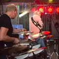 Henry sticks his cymbals on, The BBs at the Mayor's Charity Ball, Town Moors, Eye, Suffolk - 4th May 2013