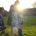 Isobel and Harry in the sun, Rosie and Henry's Birthday Party, Mellis, Suffolk - 5th May 2013