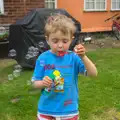 Fred blows bubbles, Rosie and Henry's Birthday Party, Mellis, Suffolk - 5th May 2013