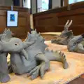 Clay dragons from a previous workshop, Eye Open Gardens, Suffolk - 1st June 2013