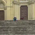 Old man on the cathedral steps, Marconi, Arezzo and the Sagra del Maccherone Festival, Battifolle, Tuscany - 9th June 2013