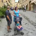 Stefano, Isobel and Harry on the street, Marconi, Arezzo and the Sagra del Maccherone Festival, Battifolle, Tuscany - 9th June 2013