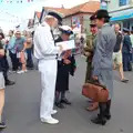 The admiral checks a card, Paul Bear's Adventures at a 1940s Steam Weekend, Holt, Norfolk - 22nd September 2013