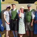 Some 1940s shop workers, Paul Bear's Adventures at a 1940s Steam Weekend, Holt, Norfolk - 22nd September 2013