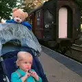 Paul Bear, Harry and a train, Paul Bear's Adventures at a 1940s Steam Weekend, Holt, Norfolk - 22nd September 2013