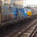 The tail end, 57004, smokes past, SwiftKey's Arcade Cabinet, and the Streets of Southwark, London - 5th December 2013