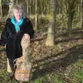 Jo with Rob's legendary leopard-skin guitar case, The BBs Photo Shoot, BOCM Pauls Pavilion, Burston, Norfolk - 12th January 2014